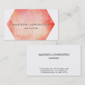モダンな珊瑚の水彩画の明るい上品 名刺 (正面/裏面)