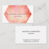 モダンな珊瑚の水彩画の明るい上品 名刺 (正面/裏面)