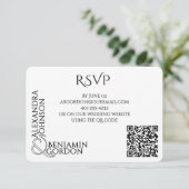 モダンな現代のタイポグラフィー アーバン シック 出欠カード (スタンド正面)