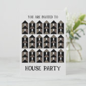 モダンな現代のハウスパーティー 招待状 (スタンド正面)