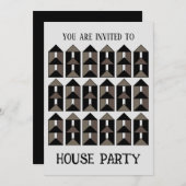 モダンな現代のハウスパーティー 招待状 (正面/裏面)