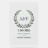 モダンな田舎風「I Do BBQ」結婚式ウェルカムサイン アクリルサイン (正面)