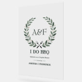 モダンな田舎風「I Do BBQ」結婚式ウェルカムサイン アクリルサイン (傾斜)