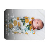 モダンな男の子ベビー ニューボーン フォト スクリプト マグネット (横)