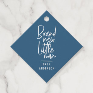 モダンな男の赤ちゃんのベビーシャワーは感謝していしています フェイバータグ