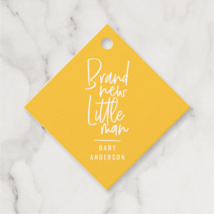 モダンな男の赤ちゃんのベビーシャワーは感謝していしています フェイバータグ