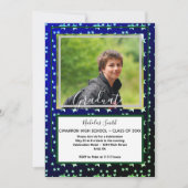 モダンな男子卒業祝い 青い星 | 卒業パーティー 招待状 (正面)