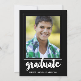 モダンな男性の写真フレーム 卒業パーティー招待状 招待状
