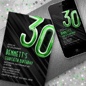 モダンな男性の30歳誕生日招待状 招待状