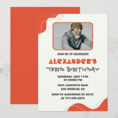 モダンな男性の73歳の誕生日招待状 招待状 (正面/裏面)