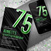 モダンな男性の75歳誕生日招待状 招待状