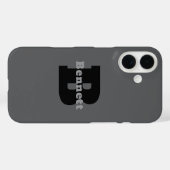 モダンな男性向けのカスタムネームロゴiPhoneケース Case-Mate iPhoneケース (裏面 (横))