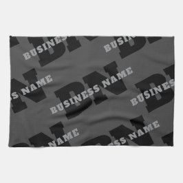 モダンな男性的なグレー Your Name or Business Name キッチンタオル