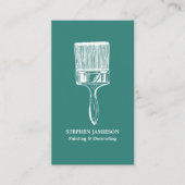 モダンな画家 & デコレーター グリーンとホワイト 名刺 (正面)