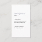 モダンな画家 & 装飾家 ネイビーブルーとホワイト 名刺 (裏面)