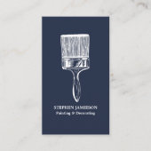 モダンな画家 & 装飾家 ネイビーブルーとホワイト 名刺 (正面)