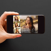 モダンな白いスクリプトの写真オーバーレイ 卒業 案内状