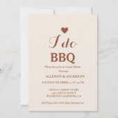 モダンな白いスクリプトの私たち BBQ ブライダルシャワー カップル 招待状 (正面)