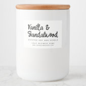 モダンな白い大豆キャンドルのラベル フードラベル (正面)