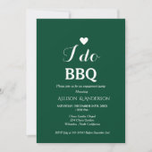 モダンな白い手書きの文字で「i do bbq」と書かれたエンゲージメントパーティーグッズ 招待状 (正面)
