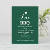 モダンな白い手書きの文字で「i do bbq」と書かれたエンゲージメントパーティーグッズ 招待状 (スタンド正面)