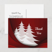 モダンな白い木 赤いグラフィックの感謝 ポストカード (正面/裏面)