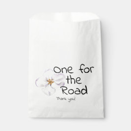 モダンな白い花、最後の1つ、ありがとう フェイバーバッグ