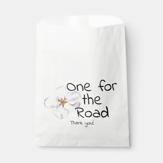 モダンな白い花、最後の1つ、ありがとう フェイバーバッグ (正面)