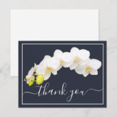 モダンな白い蘭のエレガントな植物学の感謝カード ポストカード (正面/裏面)