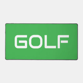 モダンな白いGOLFの文字とケリーグリーンの背景 デスクマット