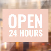 モダンな白とピンクの24時間営業窓用シール ウィンドウサイン (シート2)