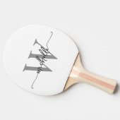 モダンな白と灰色のカスタムモノグラム名前スクリプト 卓球ラケット (横)