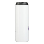 モダンな白と紫の花のデザインの名前入り タンブラー (裏面)