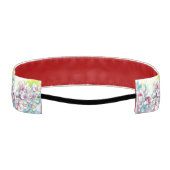 モダンな白と青とピンクの桜の水彩画 アスレチックヘッドバンド (裏面)