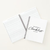 モダンな白と黒のシンプルなチェックリスト ノートブック (内部)