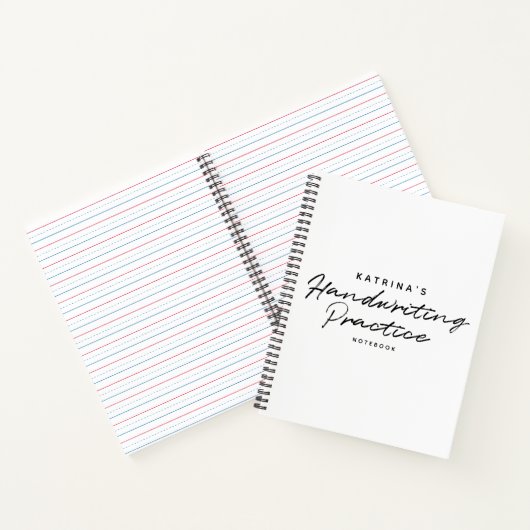 モダンな白と黒のシンプルな手書き練習帳 ノートブック (内部)