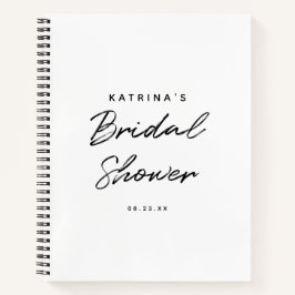 モダンな白と黒のシンプルな結婚前のお祝いギフトリスト ノートブック