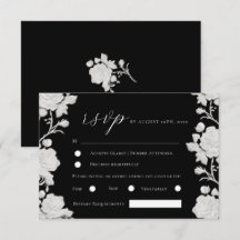 モダンな白と黒のバラの結婚式