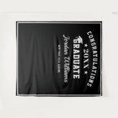 モダンな白と黒の卒業写真撮影用背景 タペストリー (正面(横))