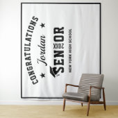 モダンな白と黒の卒業写真撮影用背景 タペストリー (インサイチュ)