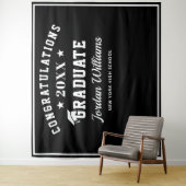 モダンな白と黒の卒業写真 プロップ背景 タペストリー (インサイチュ)
