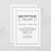 モダンな白と黒の披露宴招待状 招待状 (正面/裏面)