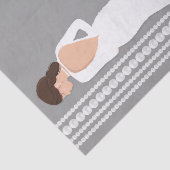 モダンな白のウェディングドレスとパールのブライダルシャワー 薄葉紙 (詳細)