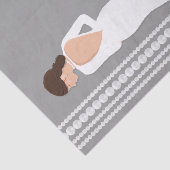 モダンな白のウェディングドレスとパールのブライダルシャワー 薄葉紙 (詳細)