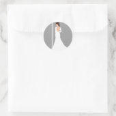 モダンな白のウェディングドレス 輝く ブライダルシャワー ラウンドシール (バッグ)