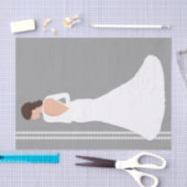 モダンな白のウェディングドレス 輝く ブライダルシャワー 薄葉紙 (クラフト)