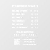 モダンな白のカスタムビジネスサービスリストQRコード ウィンドウサイン (シート)