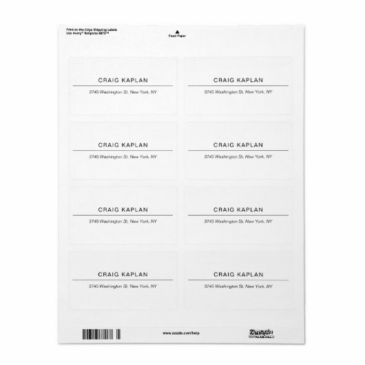 モダンな白のミニマルなプレーンなプロフェッショナルでユニークなデザイン ラベル (フルシート)