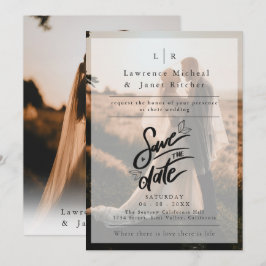 モダンな白のミニマルな写真があなたを誘う セーブザデート