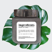 モダンな白のミニマル製品成分ラベル スクエアシール